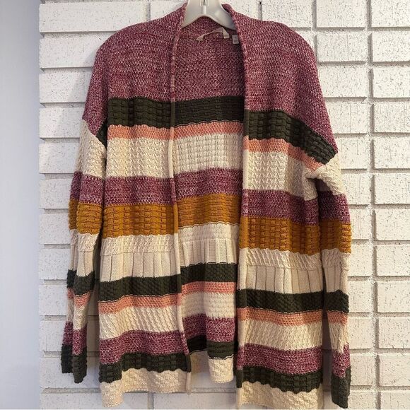 Soft Surroundings Striped Colorblock Cardigan Size Small - Picture 3 of 9